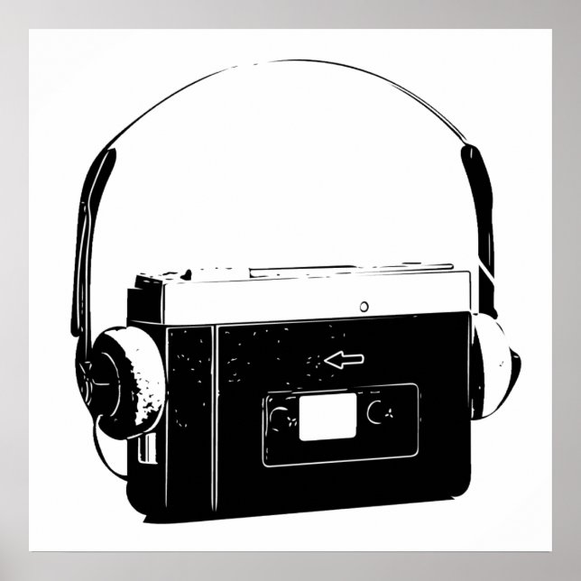 Portable Cassette Player der 80er Jahre, Walkman. Poster (Vorne)