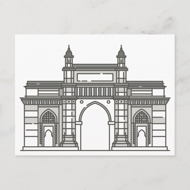 Portal der indischen Mumbai-Sehenswürdigkeit Postkarte (Vorderseite)