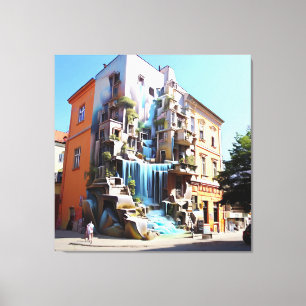Portal zu einer Parallelstadt Leinwanddruck