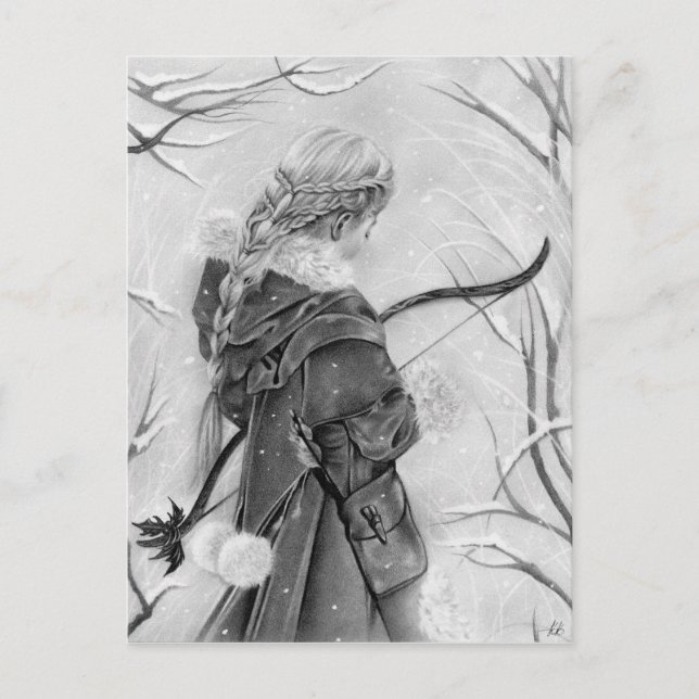 Porte à la carte de fille d'archer d'hiver (Devant)