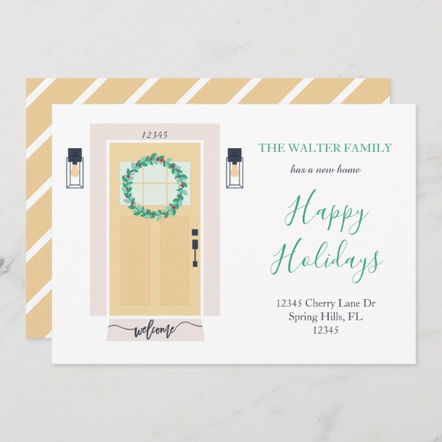 Porte avant Déplacement Faire-part Jaune (Devant / Derrière)