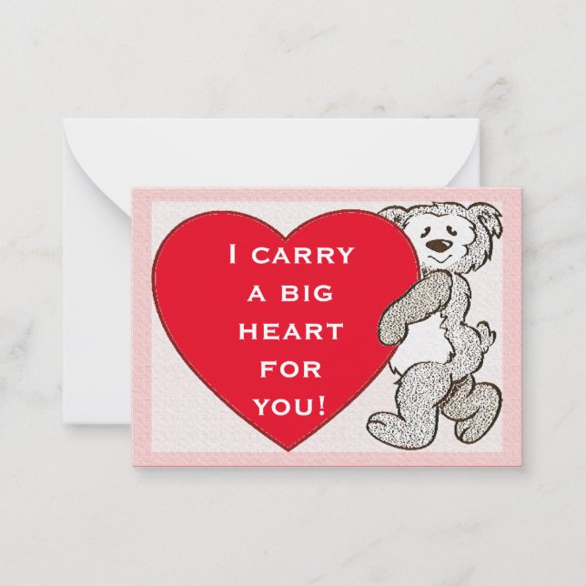 Porte Big Red Heart Rose Edge Valentine Cartes pou (Devant)