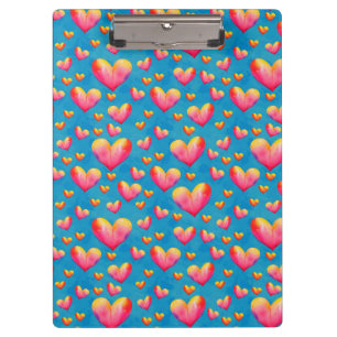 Porte-bloc à coeurs aquarelle multicolores