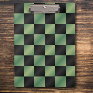 Porte-bloc À damiers moderne vert olive noir dégradé