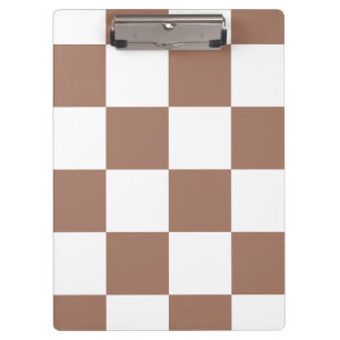 Porte-bloc à damiers Motif en Blanc et Mocha Mousse