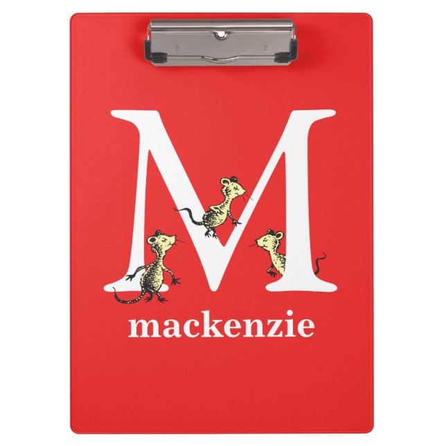 Porte-bloc ABC du Dr Seuss : Lettre M - Blanc | Ajouter Votre (Devant)