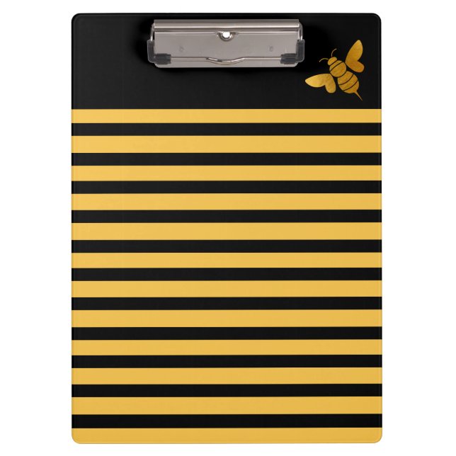 Porte-bloc Abeille Motif Jaune et Noir (Devant)