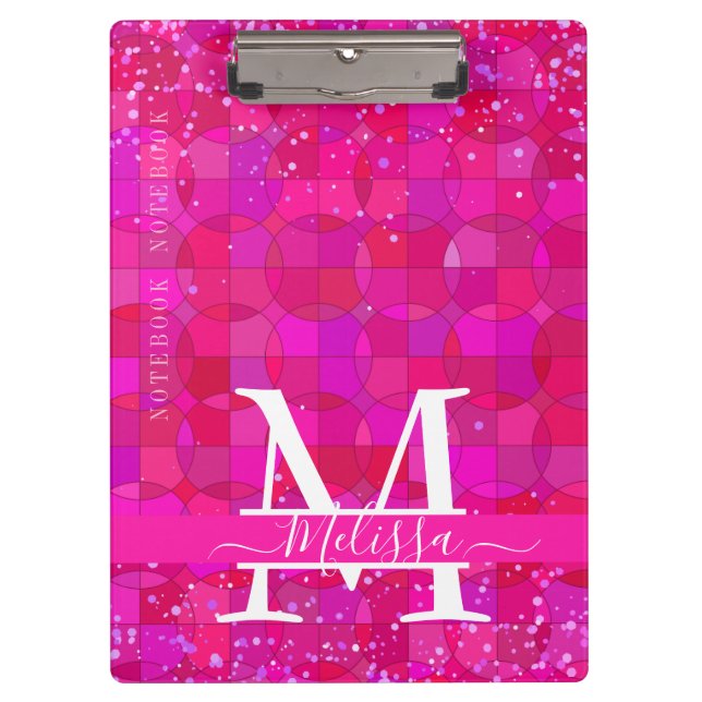 Porte-bloc Abstract Fuchsia Red Customizable (Devant)