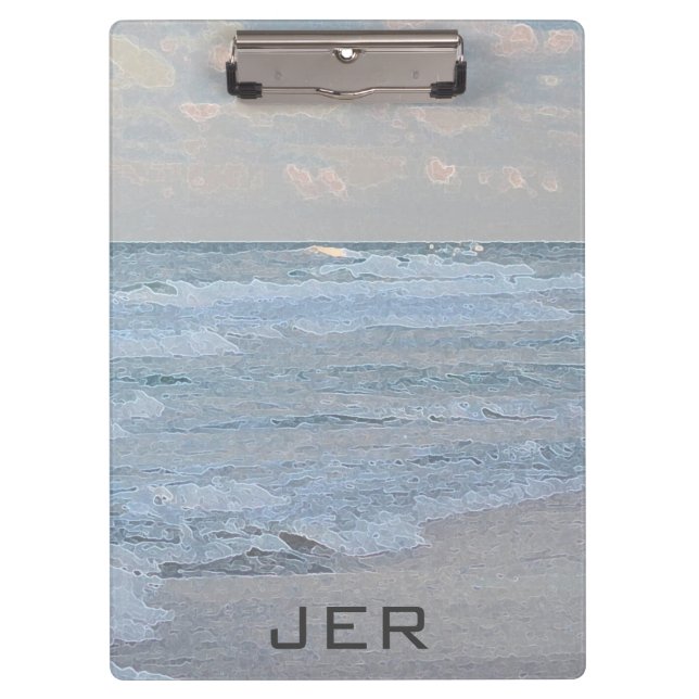 Porte-bloc Abstrait Artiste Bleu Vert Océan Vagues (Devant)