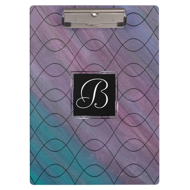 Porte-bloc Abstrait chic | Rose Turquoise bleu turquoise pour (Devant)