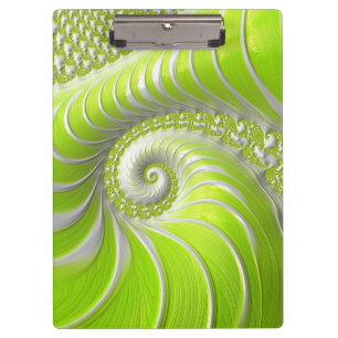 Porte-bloc Abstrait Moderne Lime Green Spiral Fractal
