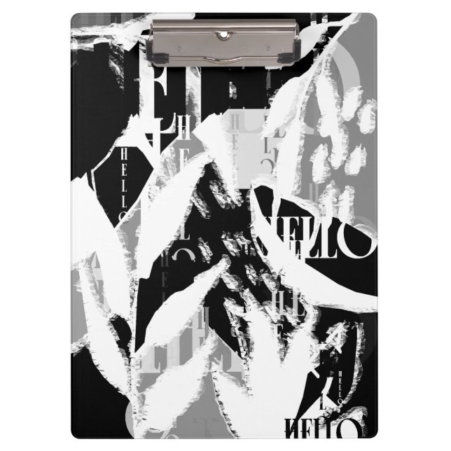 Porte-bloc Abstrait noir blanc gris (Devant)