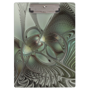 Porte-bloc Abstrait Olive Sage Green Grey Fractal Art Imagina
