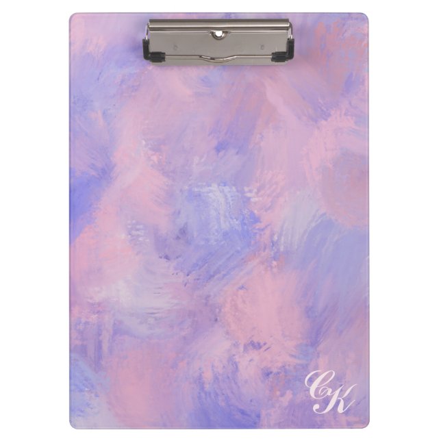 Porte-bloc Abstrait Pastel Blush Rose et Bleu (Devant)