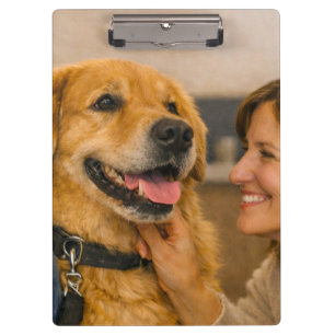 Porte-bloc acrylique de salutation de chien amical