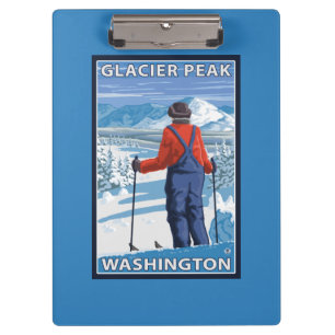 Porte-bloc Admirer de skieur - crête de glacier, Washington