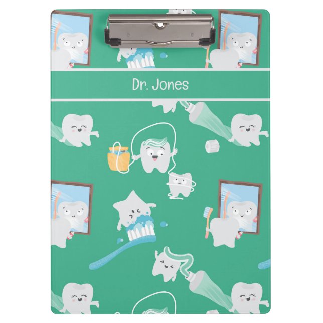 Porte-bloc Adorable Bébé Dents Bureau dentaire Dentiste (Devant)