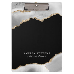 Porte-bloc Affaires de vieillissement noir, gris et or