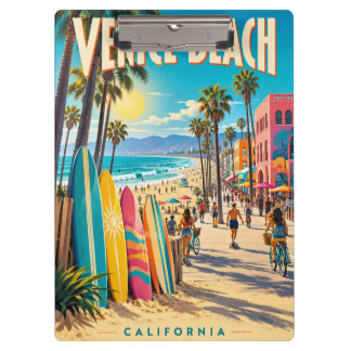 Porte-bloc Affiche de planches de surf colorées de Venice Bea