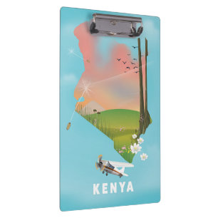 Porte-bloc Affiche de voyage illustration carte du Kenya.