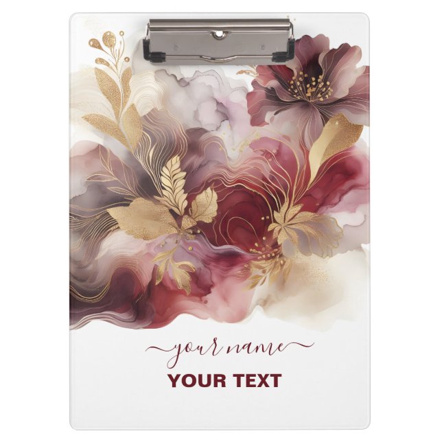 Porte-bloc Agate floral de Parties scintillant de Bourgogne e (Devant)
