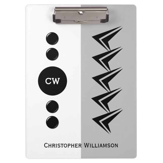 Porte-bloc Ajouter le nom des initiales blanc et gris (Devant)