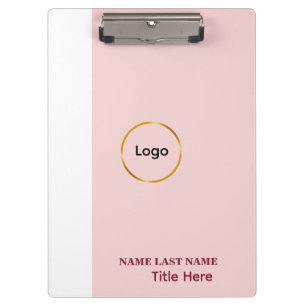 Porte-bloc Ajouter un logo Simple Blush Rose  Nom Titre
