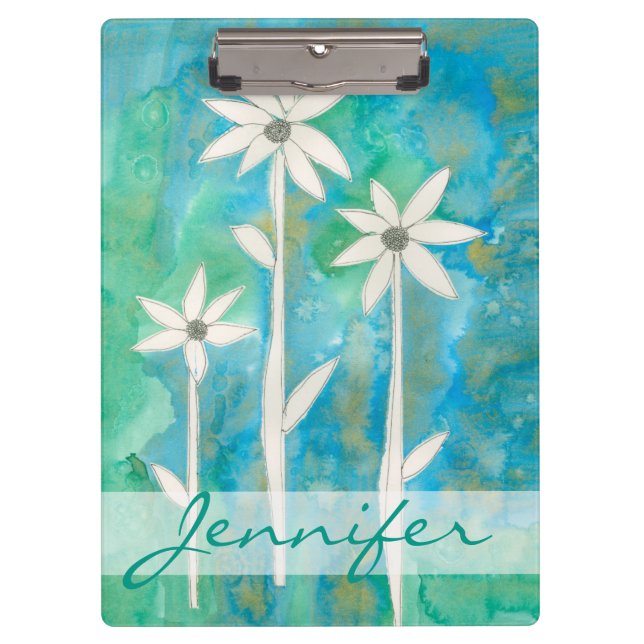 Porte-bloc Ajoutez votre nom | Dainty Daisies I (Devant)