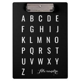 Porte-bloc Alphabet noir et blanc moderne et élégant