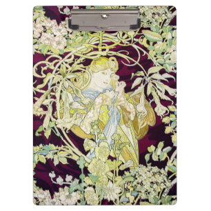 Porte-bloc Alphonse Mucha Femme au marguerite Art nouveau Art