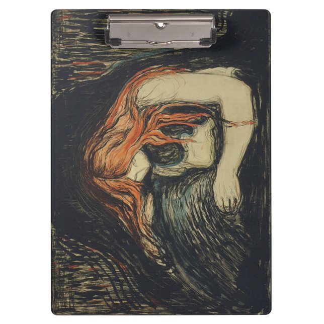 Porte-bloc Amour et douleur (Le Vampire) (par Edvard Munch) (Devant)