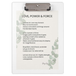 Porte-bloc Amour, Pouvoir, Force Poème Poésie