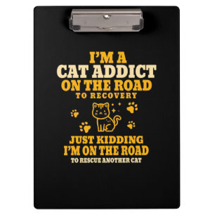Porte-bloc Amoureux des chats Je Suis Un Cat Addict Sur La Ro
