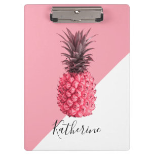 Porte-bloc Ananas rose et blanc tropical girly mignon