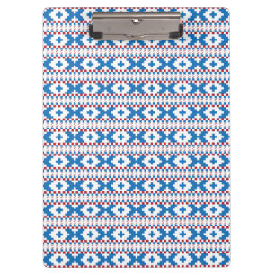 Porte-bloc Anciens signes lettons bleu, rouge, blanc art popu