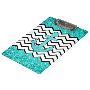 Porte-bloc Ancre turquoise et chevron de parties