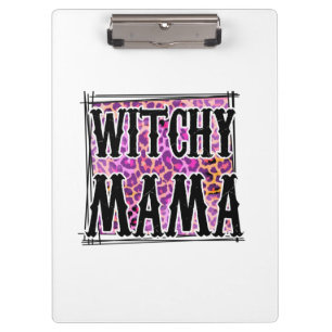 Porte-bloc Anniversaire de Halloween Leopard Witchy Mama