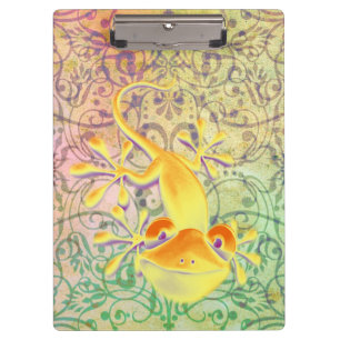 Porte-bloc Antique ARTs motif ornemental + Gecko souriant
