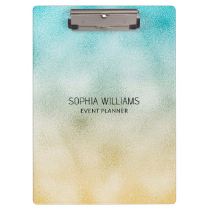 Porte-bloc Aqua et Gold Ombre Foil