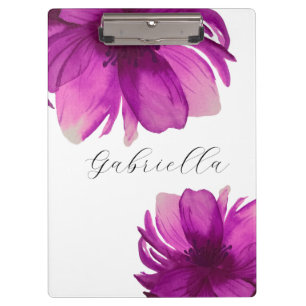 Porte-bloc Aquarelle botanique rose personnalisée