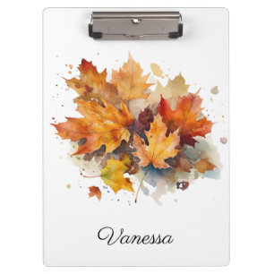 Porte-bloc Aquarelle de l'érable d'automne, personnalisée