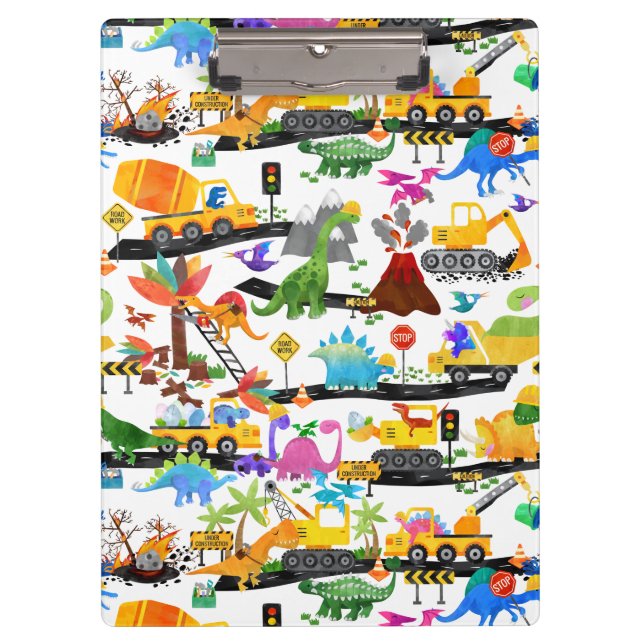 Porte-bloc Aquarelle Dinosaure Construction Enfants mignonnes (Devant)