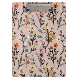 Porte-bloc Aquarelle florale Boho Rose Dusty personnalisée