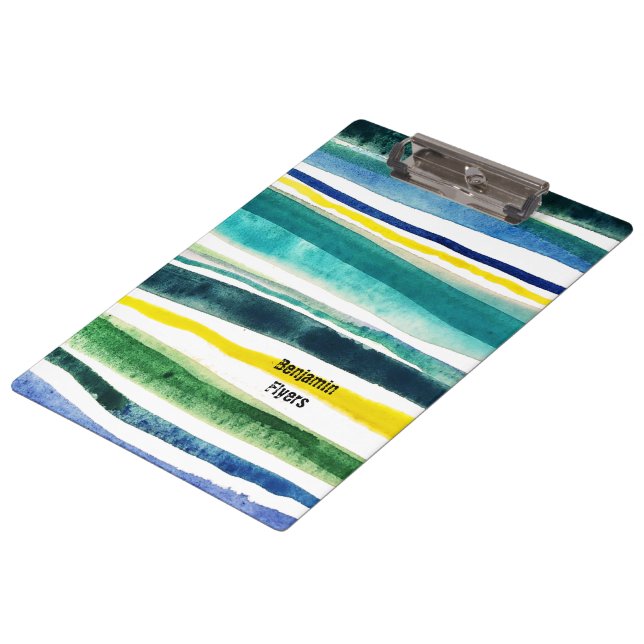 Porte-bloc Aquarelle fraîche rayures peintes poche carnet f (Incliné)