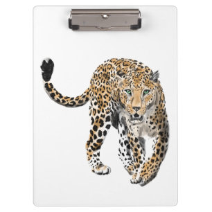 Porte-bloc aquarelle léopard jungle chat peint vert animal