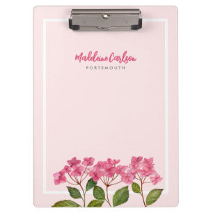 Porte-bloc Aquarelle rose Hydrangée Lacecaps Illustration