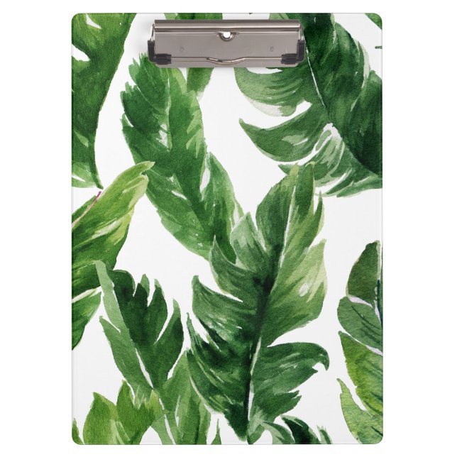 Porte-bloc Aquarelle Tropical Banana Feuille Motif (Devant)