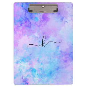 Porte-bloc Aquarelle violette et turquoise