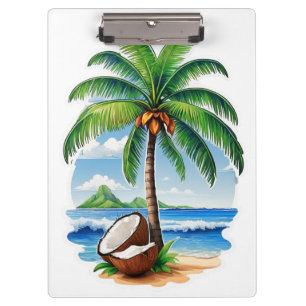 Porte-bloc Arbre de coco Île tropicale