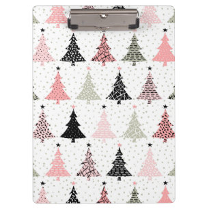 Porte-bloc Arbre de Noël rose et vert avec Arrière - plan bla
